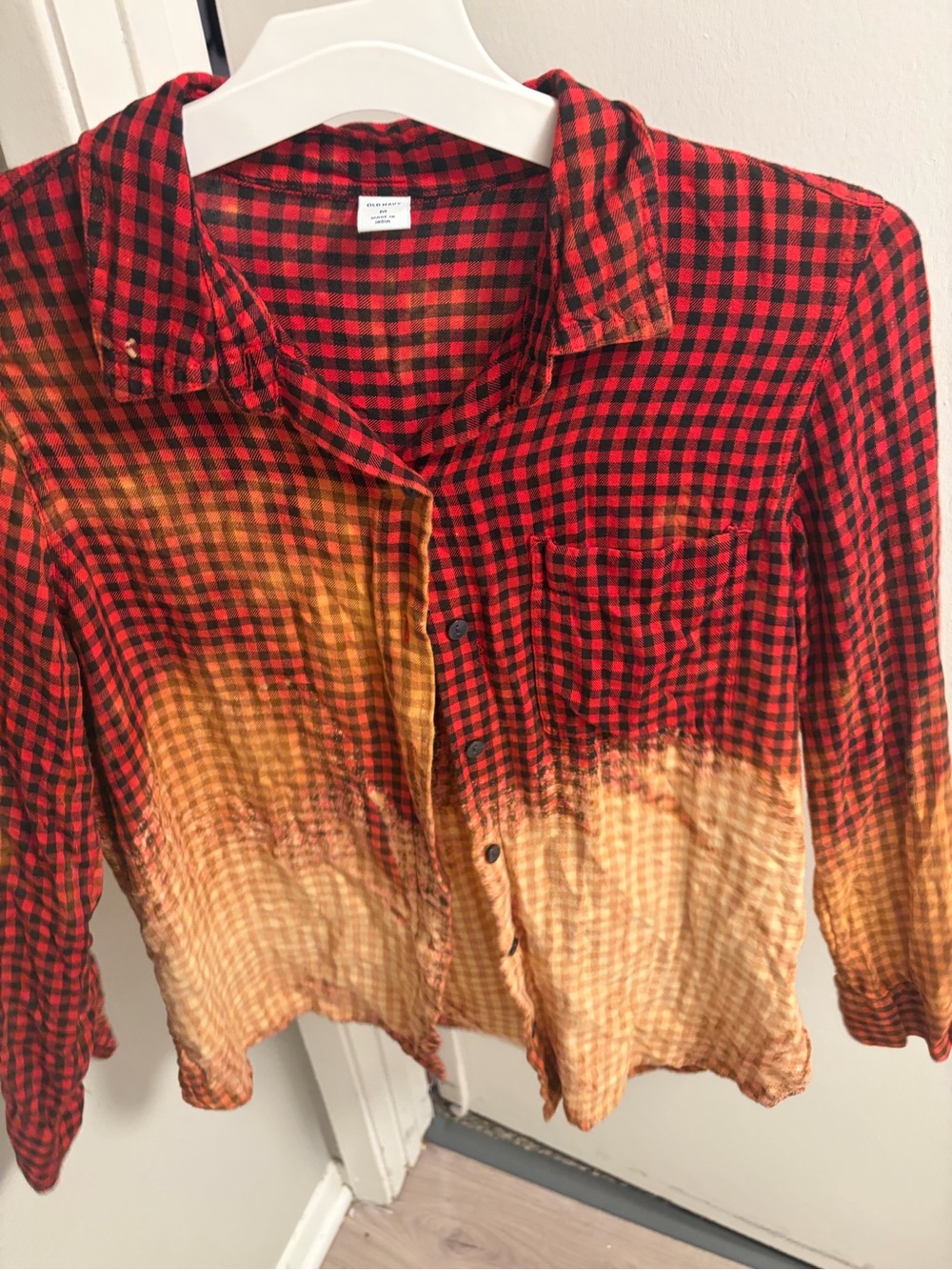 Custom Kansas City Chiefs Bleach Dipped Plannel Flannel Top M - Picture 6 of 7
